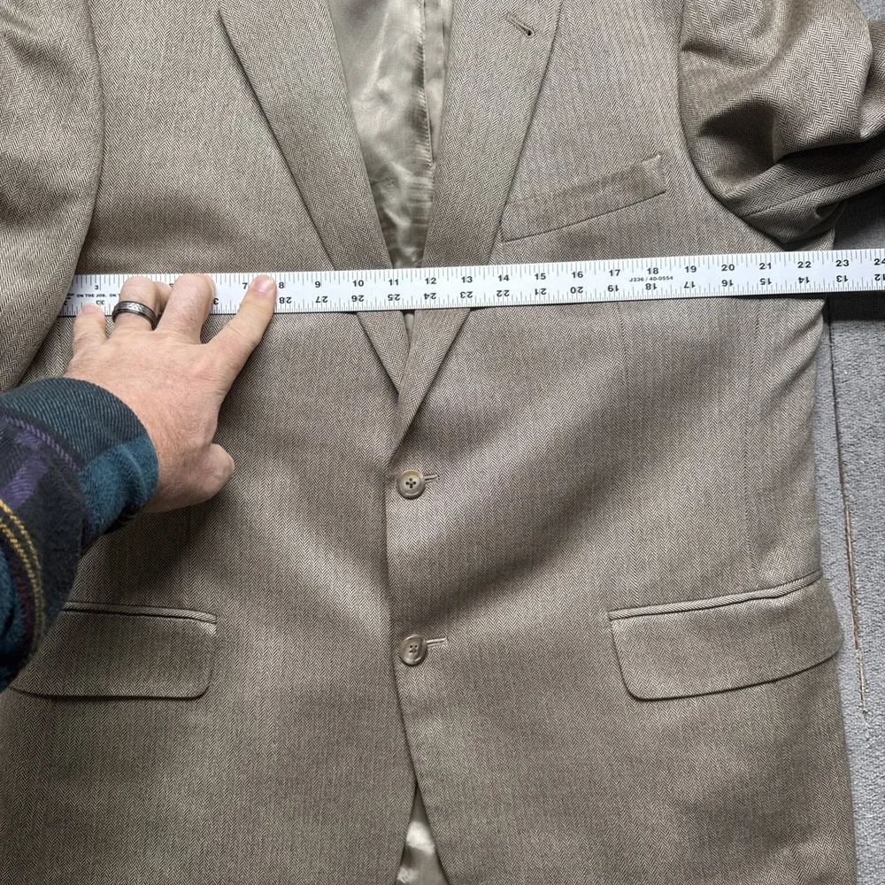 Jos A Bank mens beige camel‎ hair silk blazer sport coat classic fit 44R
